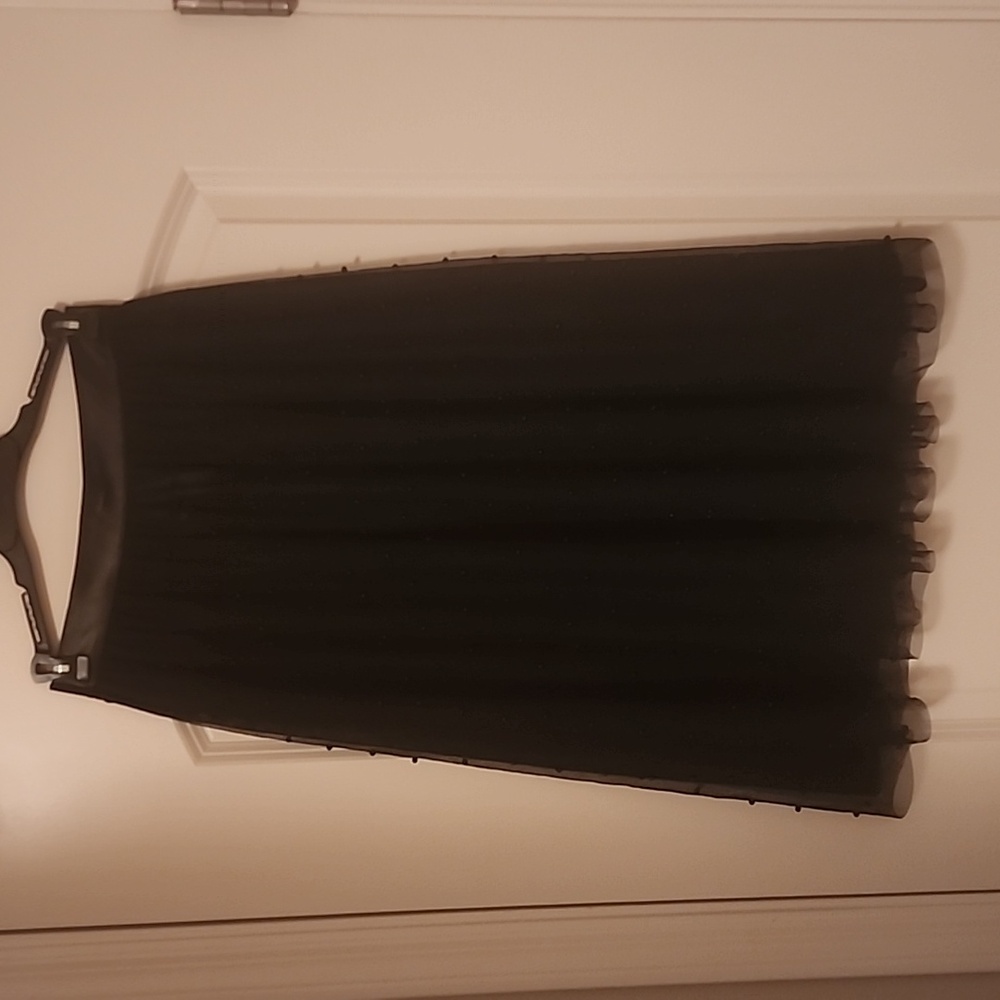 Black Mesh Beaded Skirt